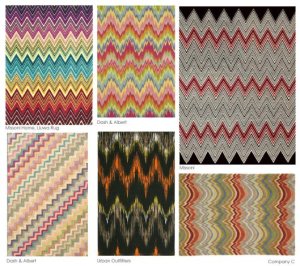 Missoni as a brand is known for its vibrant colours and use of fabrics.  The “Missoni”  chevron is known around the world, and incorporated into many of their designs.