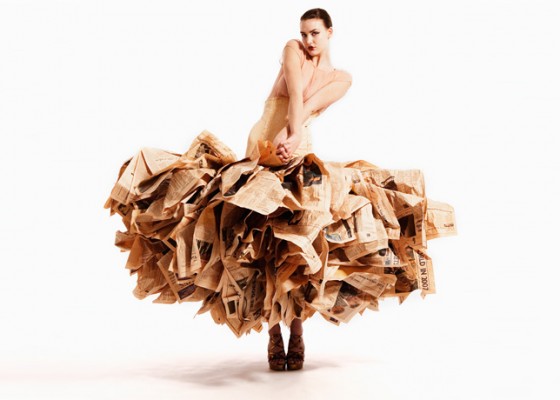 Gary Harvey Upcycled Couture Newspaper Gown