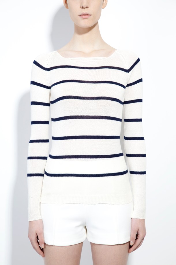 Striped off-white organic cotton sweater by MURIEE for Honest by.
