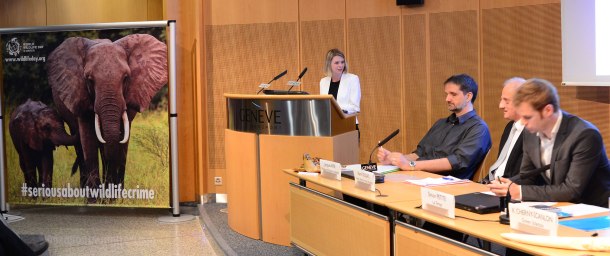 Green Stilettos Founder Xenya Cherny-Scanlon speaking on the occasion of World Wildlife Day in Geneva. Photo courtesy CITES.