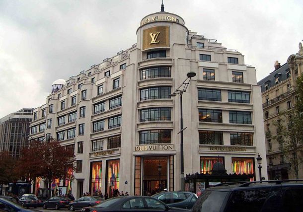 Louis Vuitton flagship store on Champs-Elysées, Paris. Photo via Wikipedia.
