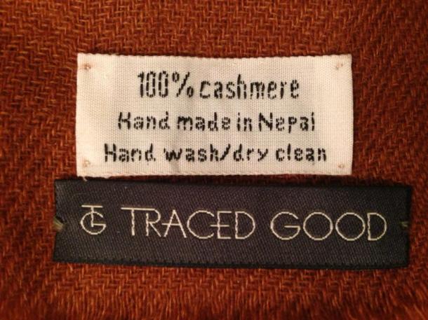 Traced Good sources its cashmere from family-run workshops in Nepal.
