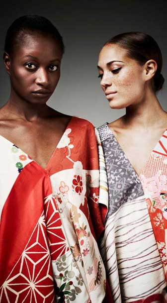 Kimono-inspired fashions by Kazu Huggler. Photo Gian Marco Castelberg.