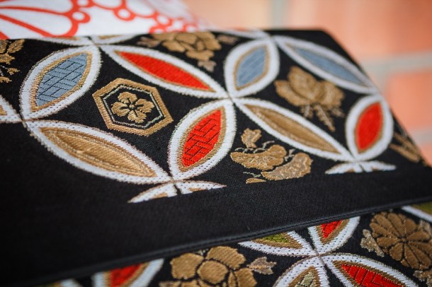 Moniko clutch handmade from vintage kimonos. Photo Blue Cicada Photography.