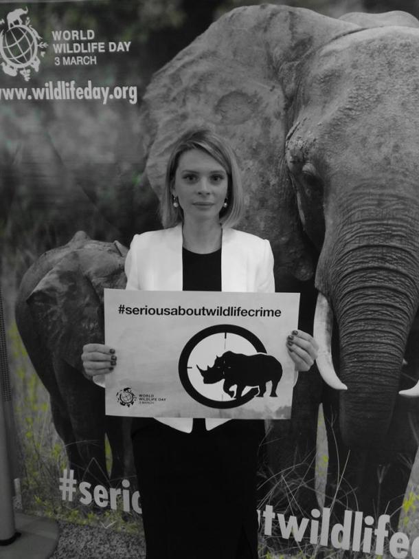 Supporting #WorldWildlifeDay at the event in Geneva. Photo courtesy Juan Carlos Vasquez.