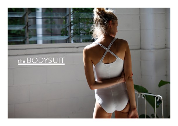 White bodysuit by Nico Underwear.