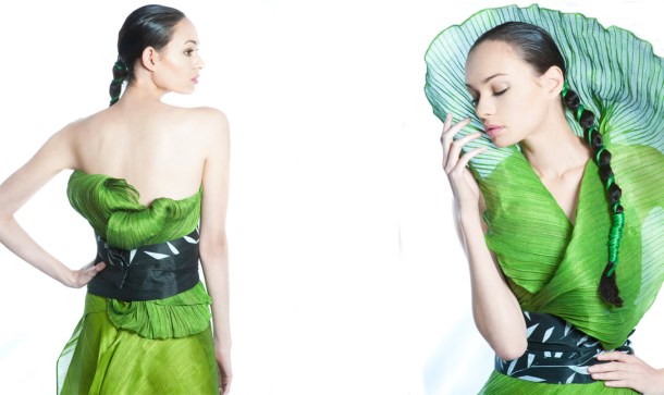 Filipino designer Ditta Sandico Ong makes fashion out of banana and other natural fibers.